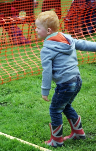 Young visitor trying the coconut shy Fair and Show 2015